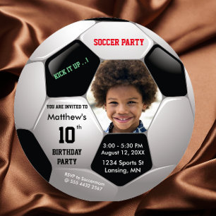 Invitation Soccer Fun Photo Anniversaire Epic Party Invitatio