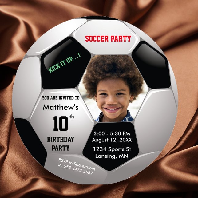 Invitation Soccer Fun Photo Anniversaire Epic Party Invitatio (Créateur téléchargé)