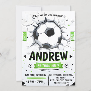 Invitation Soccer personnel fête d'anniversaire