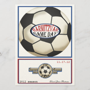 Invitation Soccer Retro vintage 5,5 x 7,5 Bar Mitzvah