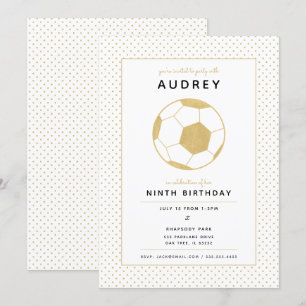 Invitation Soccer Star moderne Anniversaire des sports d'or e