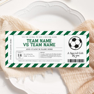 Invitation Soccer Surprise Jeu cadeau Billet certificat
