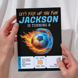 Invitation Soccer Thème Anniversaire Fête Athlète Anniversair