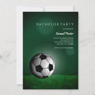 Invitation Soccer vert Anniversaire / Bachelor Party