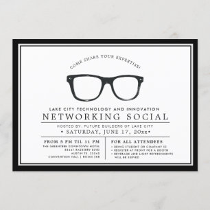 Invitation Social local sérieux d'affaires des lunettes