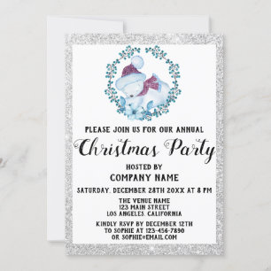 Invitation Société Couronne Bleue Fête de Noël de Noël Argent