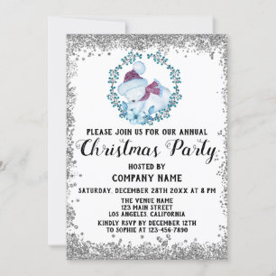 Invitation Société Couronne Bleue Fête de Noël de Noël Argent