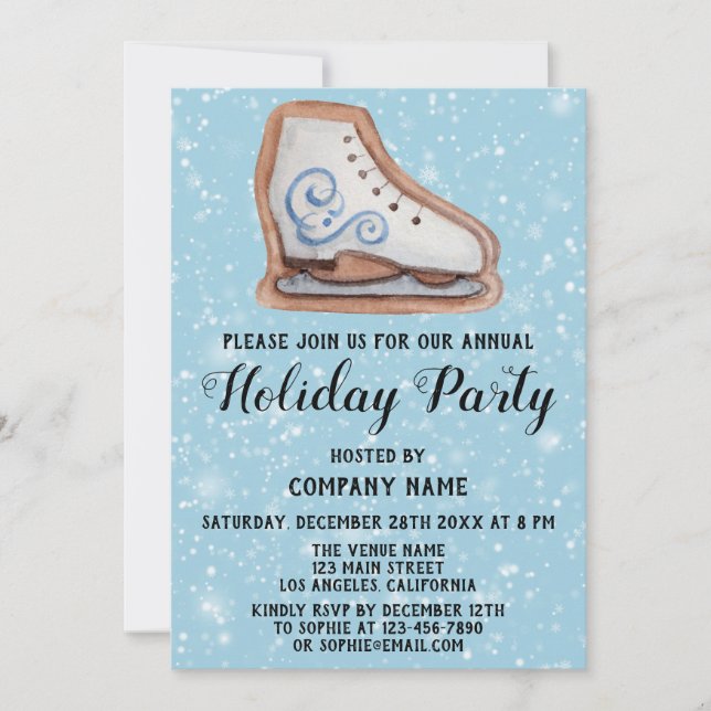 Invitation Société de biscuits de Noël Fête de vacances Bleu  (Devant)