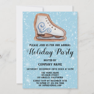 Invitation Société de biscuits de Noël Fête de vacances Bleu