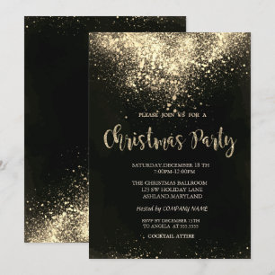 Invitation Société de confettis dorés élégants pour la fête d