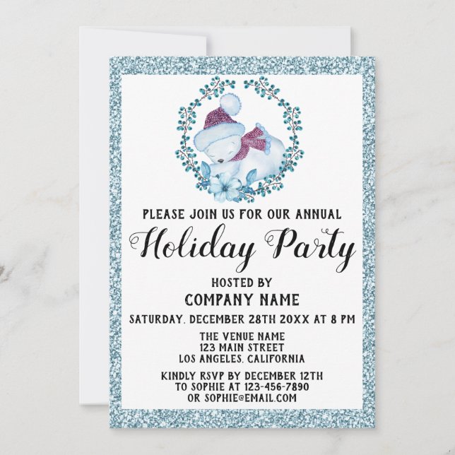Invitation Société de Couronne de Noël Fête de fin d'année Pa (Devant)