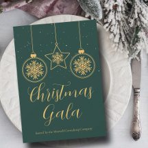 Société de parure verte chic en or Soirée de Noël