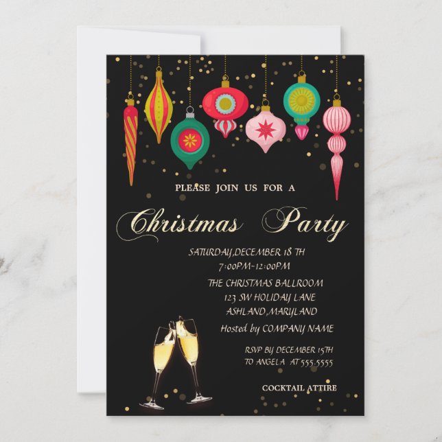 Invitation Société d'ornements de Noël de Noël  (Devant)