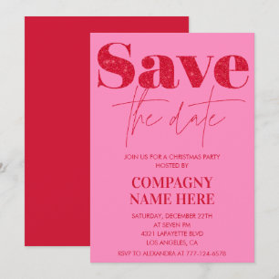 Invitation Société Rose Rouge Noël Fête Épargnez la date