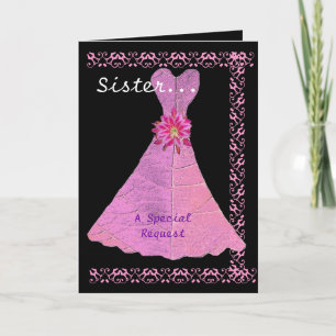 Invitation SOEUR Maid of Honor Pink Gown Lace Trim