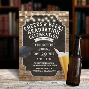 Invitation Soeurs et bières Soirée Rustique de Graduation sur