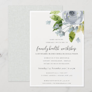 INVITATION SOFT AQUA BLUE WATERCOLOR FLORAL ATELIER ÉVÉNEMENT