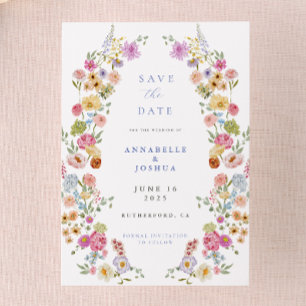 Invitation Soft Garden Florals Mariage Enregistrer la date
