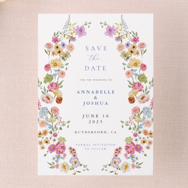 Invitation Soft Garden Florals Mariage Enregistrer la date (Créateur téléchargé)