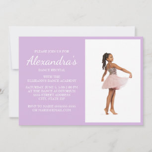 Invitation Soft Light Purple Dance Considérant Photo Invitati
