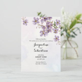 Invitation Soft Lilac Watercolor Floral Wedding