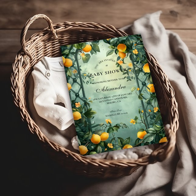 Invitation Soft Mint Citrus Baby Shower (Créateur téléchargé)