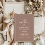 Invitation Soft Mocha Taupe | Luxe Neutral Wedding<br><div class="desc">These modern invitations feature a romantic, muted neutral color palette of creamy ivory, and soft mocha taupe. The rich, warm tones create an inviting and timeless feel, and there is a mix of classic text and modern calligraphy for a classy and minimalist old-money style. This design is perfect for autumn...</div>