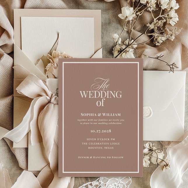 Invitation Soft Mocha Taupe | Luxe Neutral Wedding (Créateur téléchargé)