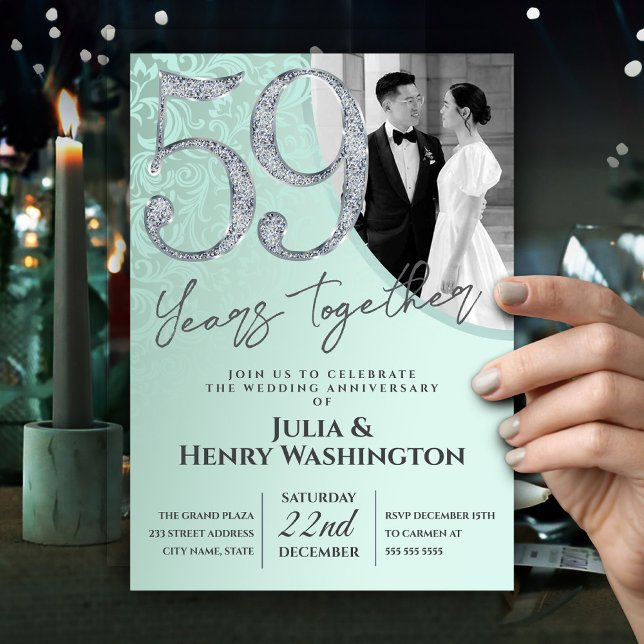Invitation Soft Pastel Color 59th Wedding Anniversary  (Créateur téléchargé)