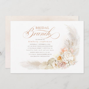 Invitation Soft Pastel Flowers and Pampas Grass Bridal Brunch