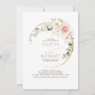 Invitation Soft Pastel Flowers Romantique Boho Mariage