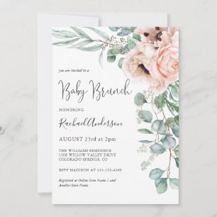 Invitation Soft Pastel Girl Baby Brunch