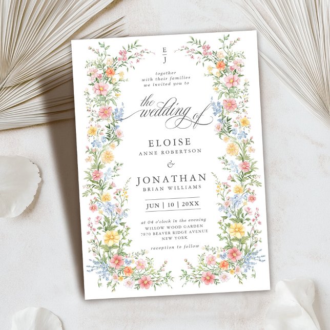 Invitation Soft Pastel Ornate Spring Garden Floral Mariage (Soft Pastel Ornate Spring garden floral wedding invitation)
