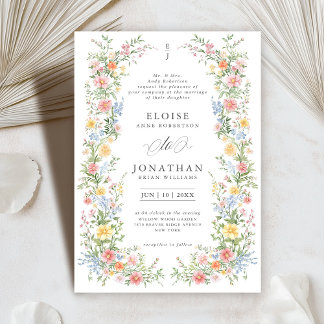 Invitation Soft Pastel Ornate Spring Garden Floral Mariage