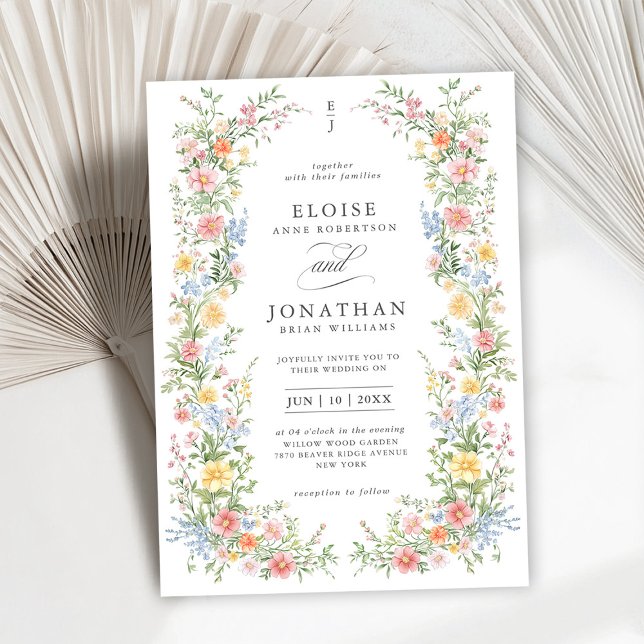 Invitation Soft Pastel Ornate Spring Garden Floral Mariage (Soft Pastel Ornate Spring Garden Floral Wedding Invitation)