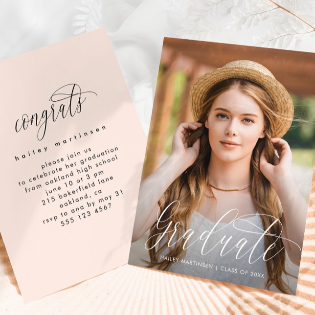 Invitation Soft Peach Photo Party (Créateur téléchargé)