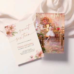 Invitation Soft Pink Sweet sixteen 16ème anniversaire Photo