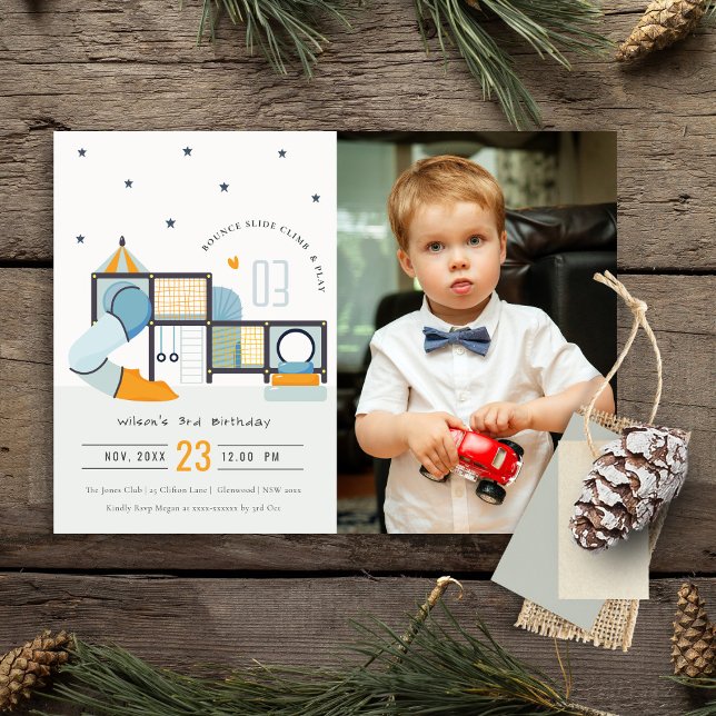 Invitation Soft Play Centre Jungle Gym Enfants Photo Annivers (Créateur téléchargé)