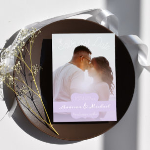 Invitation Soft Purple Photo Enregistrer La Date Annonce