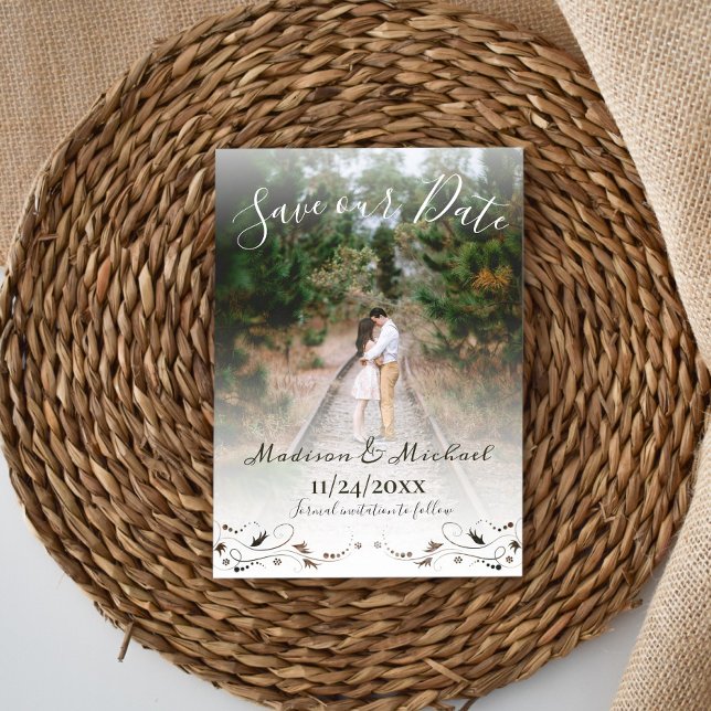 Invitation Soft Romantic Photo Enregistrer La Date Annonce (Soft Romantic Photo Save the Date)