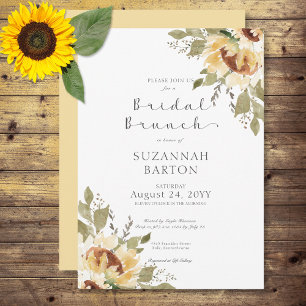 Invitation Soft Rustique Grand Tournesol Jaune Brunch nuptial
