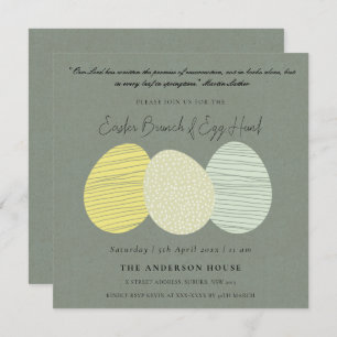 INVITATION SOFT SUBTLE PASTEL EASTER EGGS BRUNCH & EGG HUNT