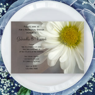 Invitation Soft White Daisy Dîner de répétition Mariage