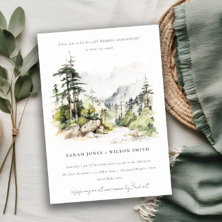 Invitation Soft Woods Paysage Croquis Mariage Anniversaire
