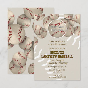 Invitation softball de base-ball fin de saison banquet awards