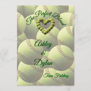 Invitation Softball Heart Blended Family Mariage