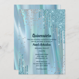 Invitation Soie et Parties scintillant glamour Look Quinceañe