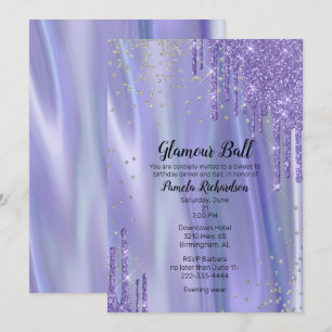 Invitation Soie et Parties scintillant glamour Sweet sixteen 
