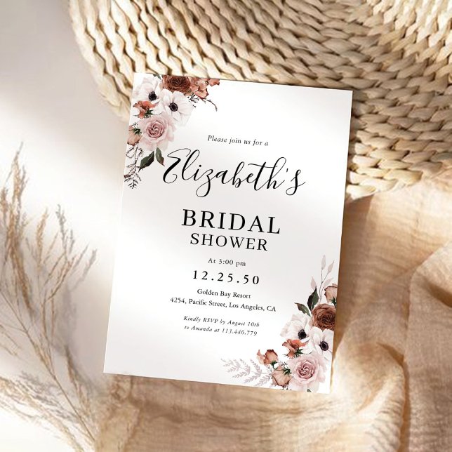 Invitation Soie Florale Douche nuptiale (Créateur téléchargé)
