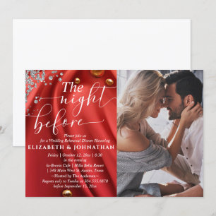 Invitation Soie Rouge La Nuit Avant Le Dîner De La Répétition